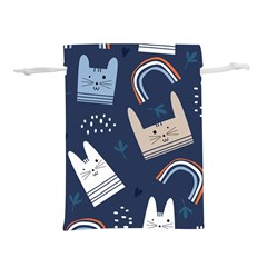 Colorful Cute Cats Seamless Pattern Lightweight Drawstring Pouch (l)