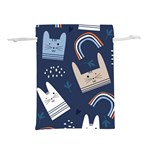 Colorful Cute Cats Seamless Pattern Lightweight Drawstring Pouch (L) Back
