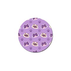 Cute Colorful Cat Kitten With Paw Yarn Ball Seamless Pattern Golf Ball Marker (4 Pack) by Vaneshart
