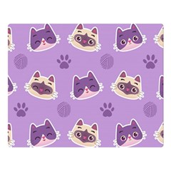Cute Colorful Cat Kitten With Paw Yarn Ball Seamless Pattern Double Sided Flano Blanket (large)  by Vaneshart