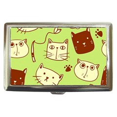 Cute Hand Drawn Cat Seamless Pattern Cigarette Money Case by Vaneshart