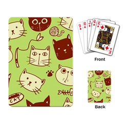 Cute Hand Drawn Cat Seamless Pattern Playing Cards Single Design (rectangle) by Vaneshart