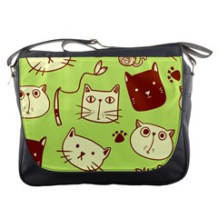 Cute Hand Drawn Cat Seamless Pattern Messenger Bag