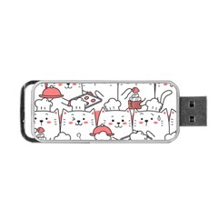 Cute Cat Chef Cooking Seamless Pattern Cartoon Portable Usb Flash (one Side) by Vaneshart