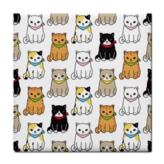 Cat Kitten Seamless Pattern Tile Coaster