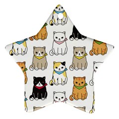 Cat Kitten Seamless Pattern Ornament (Star)
