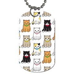 Cat Kitten Seamless Pattern Dog Tag (One Side)