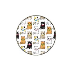 Cat Kitten Seamless Pattern Hat Clip Ball Marker (4 pack)