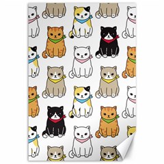 Cat Kitten Seamless Pattern Canvas 12  x 18 