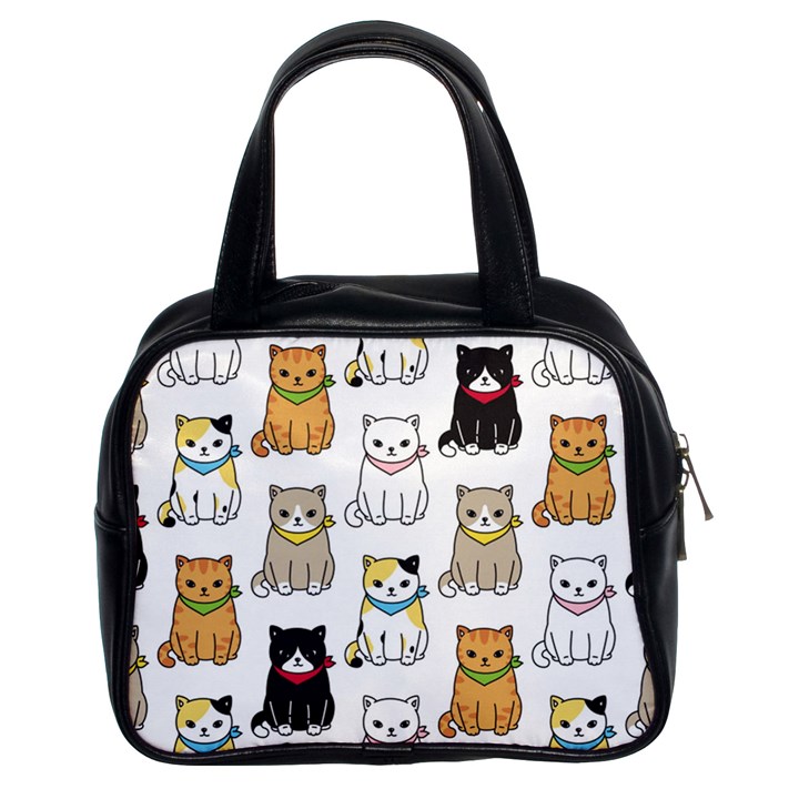 Cat Kitten Seamless Pattern Classic Handbag (Two Sides)