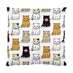 Cat Kitten Seamless Pattern Standard Cushion Case (One Side)
