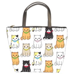 Cat Kitten Seamless Pattern Bucket Bag