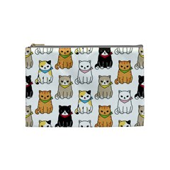 Cat Kitten Seamless Pattern Cosmetic Bag (medium)