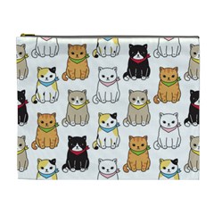 Cat Kitten Seamless Pattern Cosmetic Bag (XL)