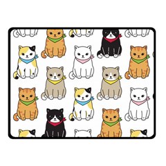 Cat Kitten Seamless Pattern Fleece Blanket (Small)