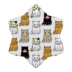 Cat Kitten Seamless Pattern Ornament (Snowflake)