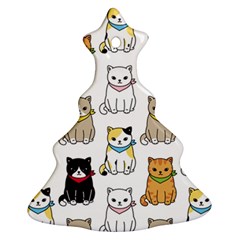 Cat Kitten Seamless Pattern Christmas Tree Ornament (two Sides) by Vaneshart