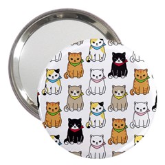 Cat Kitten Seamless Pattern 3  Handbag Mirrors