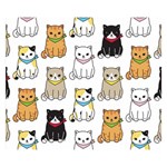 Cat Kitten Seamless Pattern Double Sided Flano Blanket (Small)  50 x40  Blanket Front