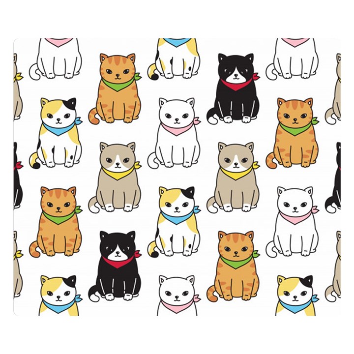 Cat Kitten Seamless Pattern Double Sided Flano Blanket (Small) 