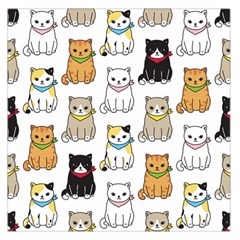 Cat Kitten Seamless Pattern Large Satin Scarf (Square)