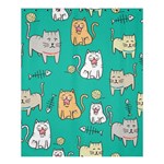 Seamless Pattern Cute Cat Cartoon With Hand Drawn Style Shower Curtain 60  x 72  (Medium)  60 x72  Curtain