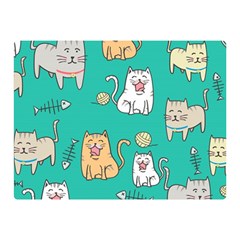 Seamless Pattern Cute Cat Cartoon With Hand Drawn Style Double Sided Flano Blanket (mini) 