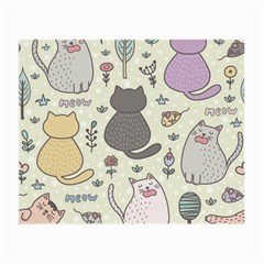 Funny Cartoon Cats Seamless Pattern  Small Glasses Cloth