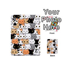 Cute Cat Kitten Cartoon Doodle Seamless Pattern Playing Cards 54 Designs (mini) by Vaneshart