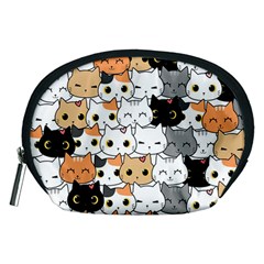 Cute Cat Kitten Cartoon Doodle Seamless Pattern Accessory Pouch (medium) by Vaneshart