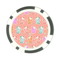 Cute Kawaii Kittens Seamless Pattern Poker Chip Card Guard (10 Pack) by Vaneshart