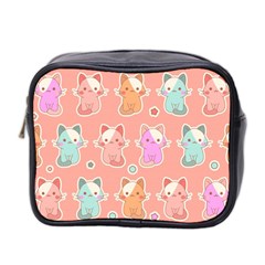 Cute Kawaii Kittens Seamless Pattern Mini Toiletries Bag (two Sides)