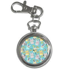 Vector Seamless Pattern With Colorful Cats Fish Key Chain Watches