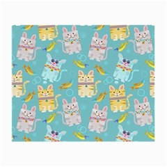 Vector Seamless Pattern With Colorful Cats Fish Small Glasses Cloth