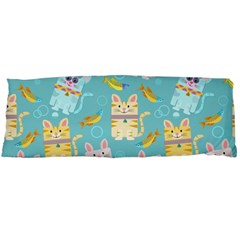 Vector Seamless Pattern With Colorful Cats Fish Body Pillow Case (Dakimakura)