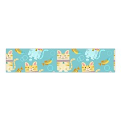 Vector Seamless Pattern With Colorful Cats Fish Velvet Scrunchie