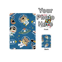 Seamless Pattern Funny Astronaut Outer Space Transportation Playing Cards 54 Designs (mini)