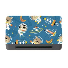 Seamless Pattern Funny Astronaut Outer Space Transportation Memory Card Reader With Cf