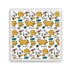 Hand Drawn Kitten Pattern With Elements Memory Card Reader (square) by Vaneshart