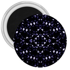 Dark Blue Ornament Pattern Design 3  Magnets by dflcprintsclothing