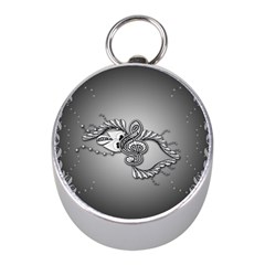 Decorative Clef, Zentangle Design Mini Silver Compasses by FantasyWorld7
