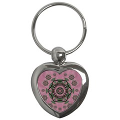 Sakura Wreath And Cherry Blossoms In Harmony Key Chain (heart) by pepitasart