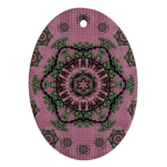 Sakura Wreath And Cherry Blossoms In Harmony Oval Ornament (two Sides) by pepitasart