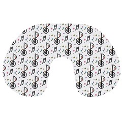 Musical Notes Pattern Travel Neck Pillow by Wegoenart