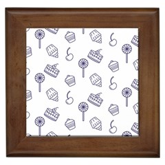 Cup Cake Cake Pattern Delicious Framed Tile by Wegoenart