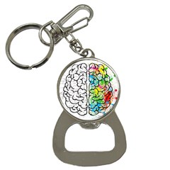 Brain Mind Psychology Idea Drawing Bottle Opener Key Chain by Wegoenart