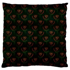 Orange Rose Wallpaper Pattern Large Flano Cushion Case (one Side) by Wegoenart