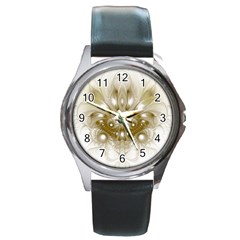 Fractal Fantasy Background Pattern Round Metal Watch