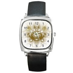 Fractal Fantasy Background Pattern Square Metal Watch