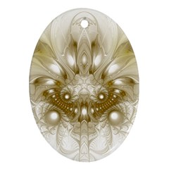 Fractal Fantasy Background Pattern Oval Ornament (Two Sides)